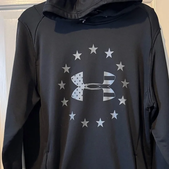 Under Armour Black Hoodie with Star Pattern Large - Picture 8 of 13